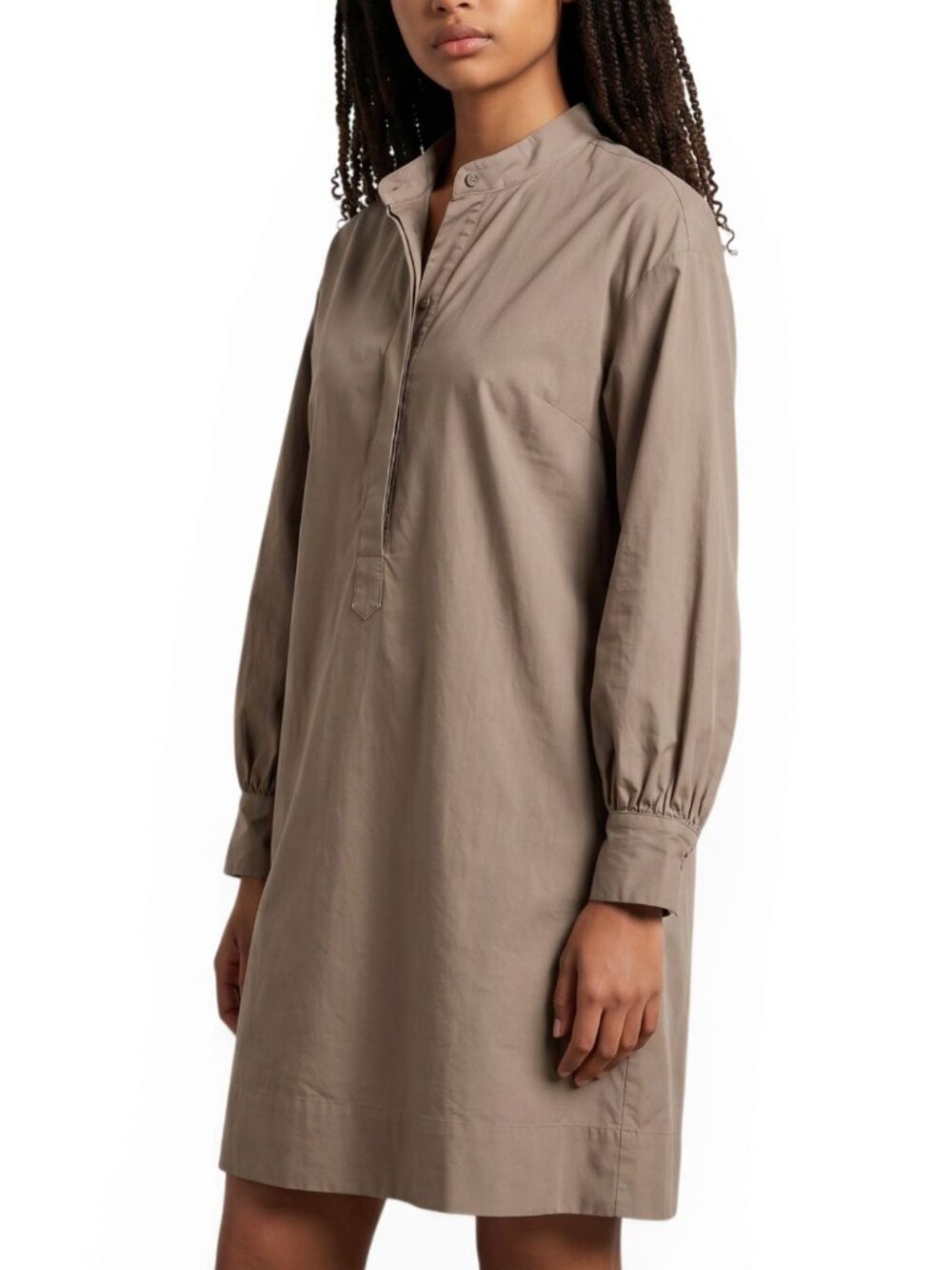 Ann Mashburn Anaya Popover Dress Taupe Corduroy